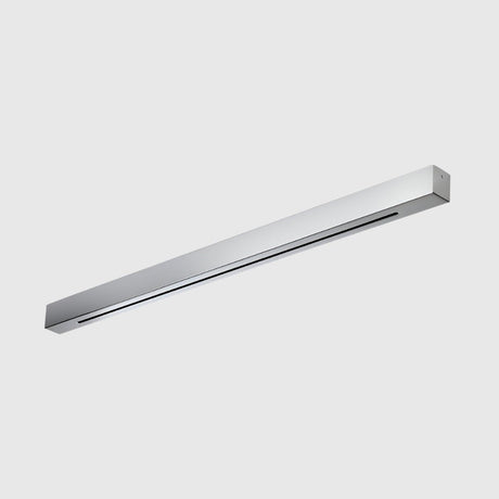 Slim linear ceiling light fixture with minimalist metal design.