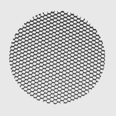 Circular honeycomb light diffuser panel for glare control.