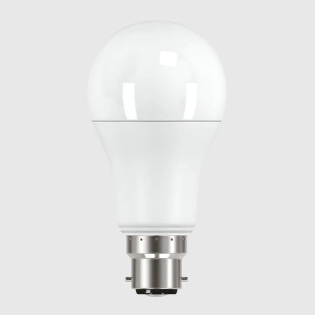 A white LED light bulb with a standard screw base is shown on a plain white background.