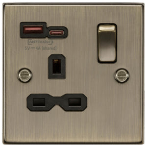 Flat Plate Antique Brass Sockets