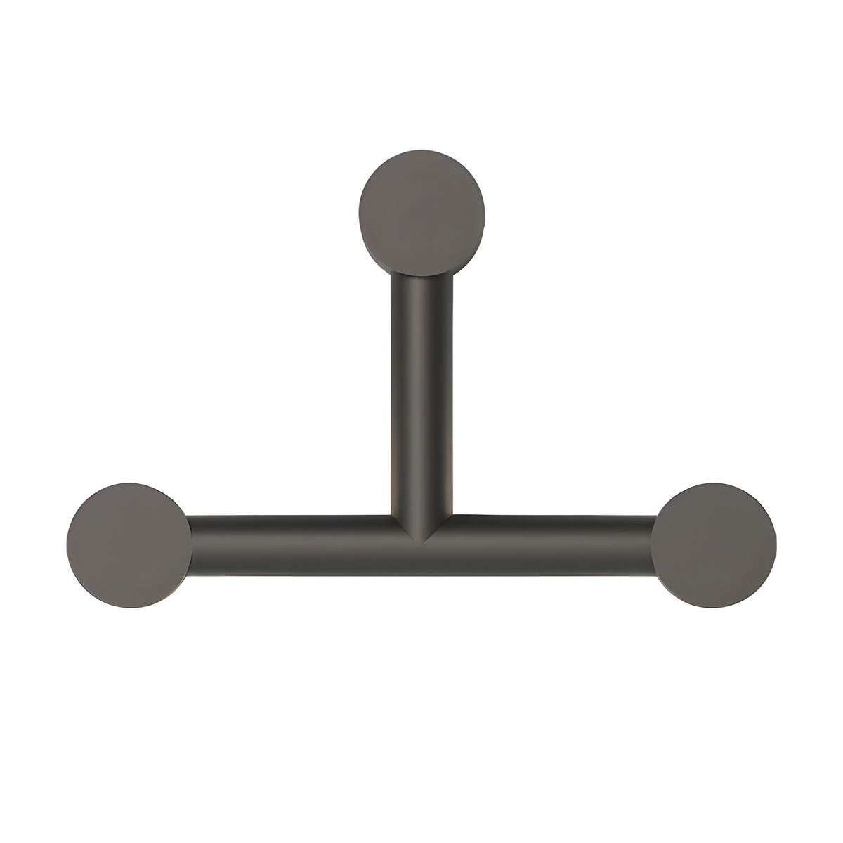 Rigoberta Trio wall light in matt black, T-shaped iron frame with three round opal glass discs, shown on a plain white background.