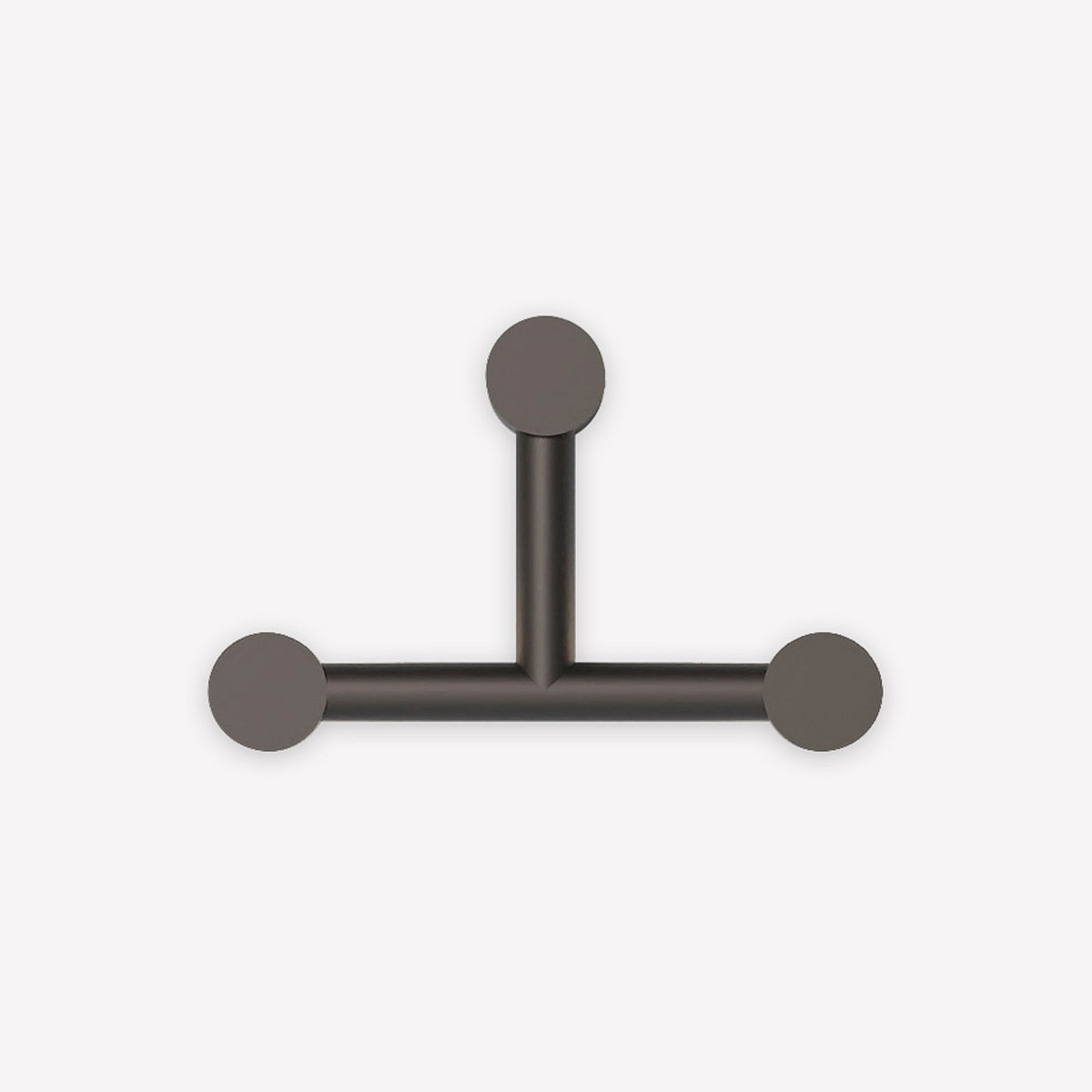 Rigoberta Trio wall light in matt black iron with a T-shaped frame holding three round opal glass discs, shown on a plain white background.