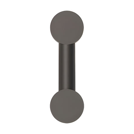 Rigoberta Mono Indirect Wall Light in matt black, featuring a slim cylindrical bar with round opal glass discs at each end, shown on a plain white background.