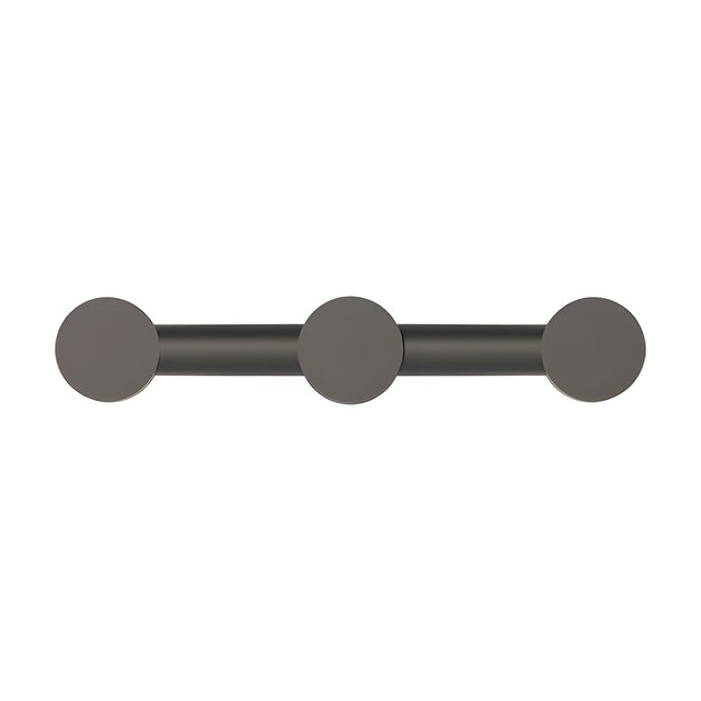 Rigoberta Duo Indirect Opal Disc Linear Wall Light in matt black, featuring a straight bar with three round opal glass discs, shown on a plain white background.