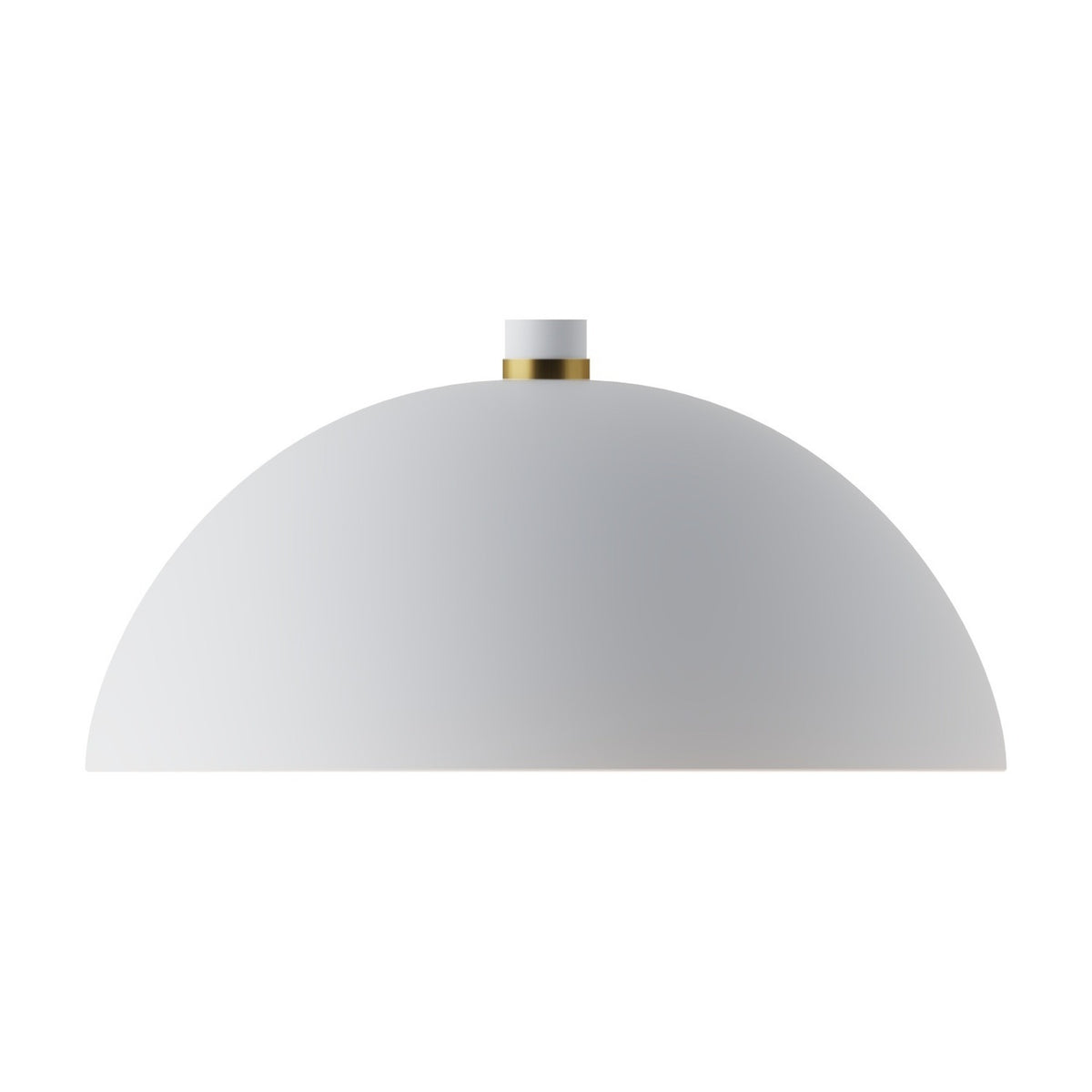 Renata Bell Dome Pendant Light in matt white aluminium, showing the smooth dome shade with a gold-coloured ring at the neck, on a plain white background.