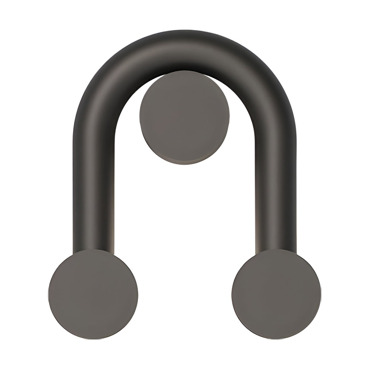 Rigoberta Super Curved Indirect Wall Light in matt black iron, arched tube design with three round opal glass discs, shown on a plain white background.