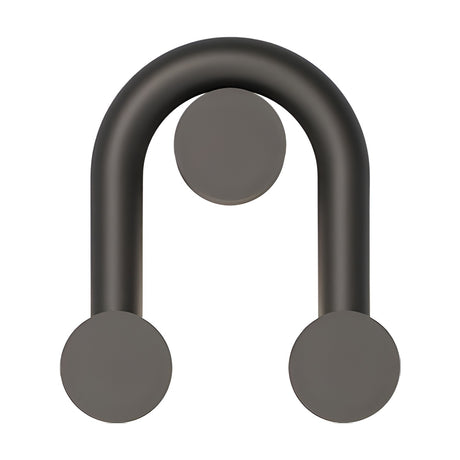 Rigoberta Super Curved Indirect Wall Light in matt black iron, arched tube design with three round opal glass discs, shown on a plain white background.