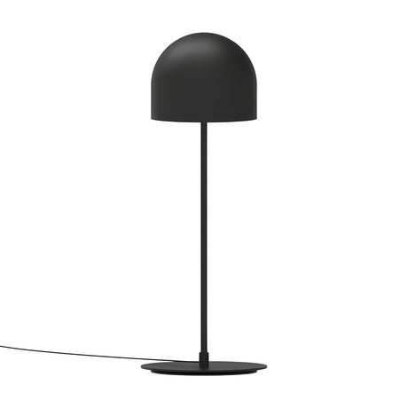 Rio 2 Light Dome Mushroom Table Lamp in matt black iron, featuring a rounded dome shade, slim straight stem, and flat round base, shown on a plain white background.