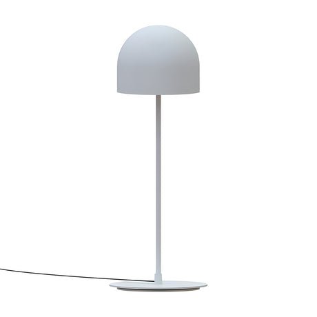 Rio 2 Light Dome Mushroom Table Lamp in matt white, with a rounded dome shade on a slim straight stem and flat round base, shown on a plain white background.