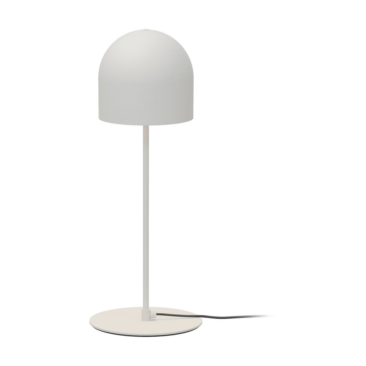 Rio 2 Light Dome Mushroom Table Lamp in matt white, with a rounded dome shade on a slim stem and flat round base, shown on a plain white background.