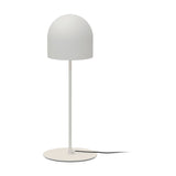 Rio 2 Light Dome Mushroom Table Lamp in matt white, with a rounded dome shade on a slim stem and flat round base, shown on a plain white background.