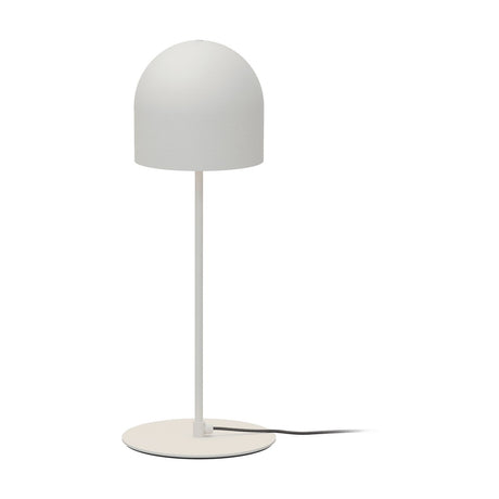 Rio 2 Light Dome Mushroom Table Lamp in matt white, with a rounded dome shade on a slim stem and flat round base, shown on a plain white background.