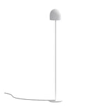 Rio 2 Light Dome Floor Lamp in matt white, with a rounded dome shade on a slim stem and round disc base, shown on a plain white background.