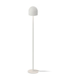 Rio 2 Light Dome Floor Lamp in matt white, featuring a rounded dome shade, slim straight stem, and round flat disc base, shown against a plain white background.
