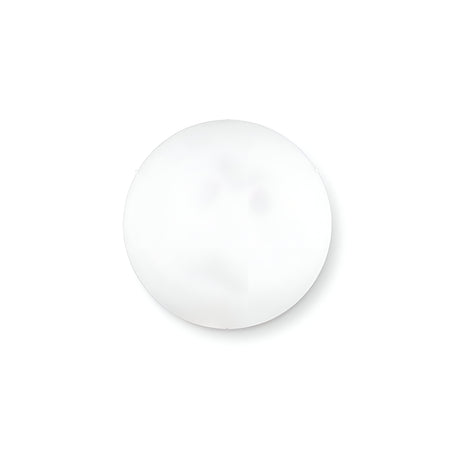 The Velum 4 Light Ceiling & Wall Light in White showcases a round, frosted white design that is centered against a plain white background. Its minimalistic style and contemporary look are enhanced by a sandblasted glass diffuser, perfect for modern interiors.