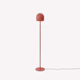 Rio 2 Light Dome Floor Lamp in red, iron construction with a rounded dome shade on a slim straight stem and round flat base, shown on a plain light background.