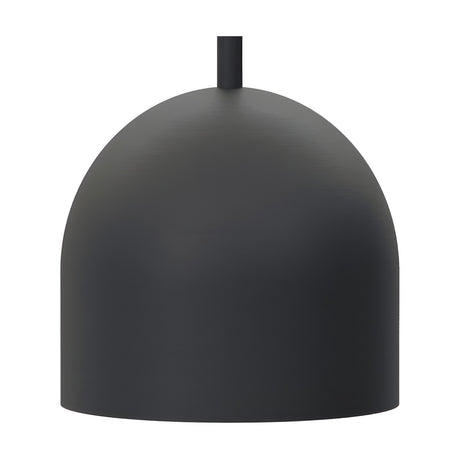 Rio Dome Pendant Light in matt black iron with a rounded dome shade and slim stem, shown against a plain white background.