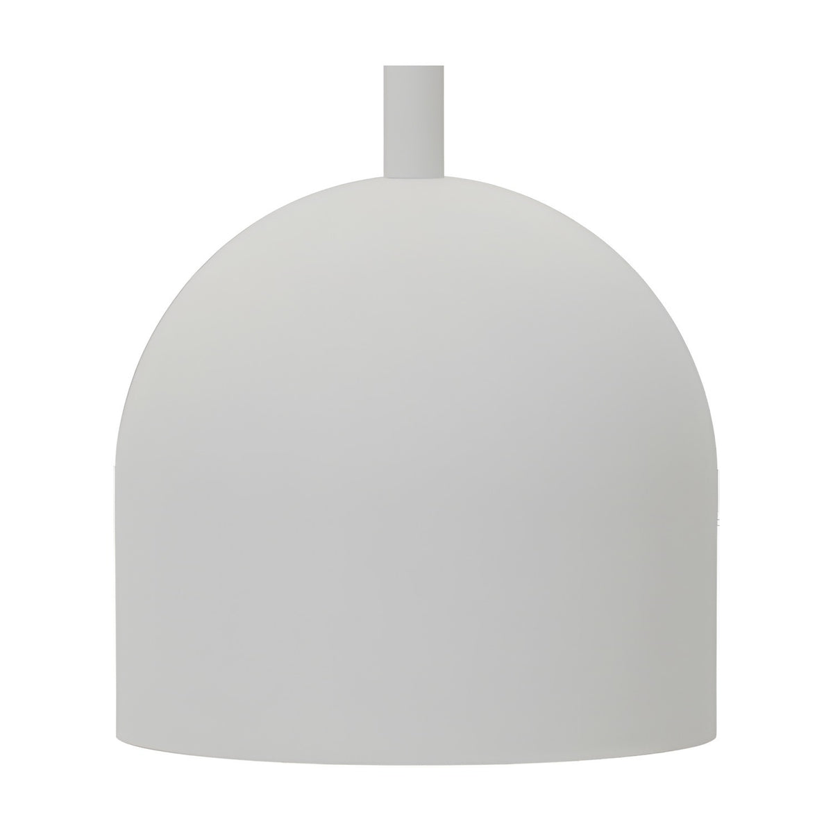 Rio Dome Pendant Light in matt white iron with a rounded dome shade and slim stem fitting, shown on a plain white background.