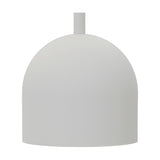 Rio Dome Pendant Light in matt white iron with a rounded dome shade and slim stem fitting, shown on a plain white background.