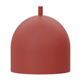 Rio Dome Pendant Light in red iron, a rounded dome shade with a matching slim stem rising from the crown, shown on a plain white background.