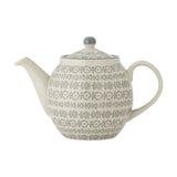 Karine Floral Stoneware Teapot 900ml - Cream