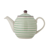 Patrizia Striped Stoneware Teapot 900ml - Green
