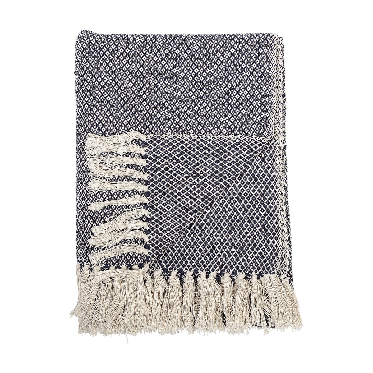 Barry Geometric Cotton Throw - Blue