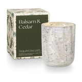Balsam & Cedar Crackle Glass Scented Candle 9cm