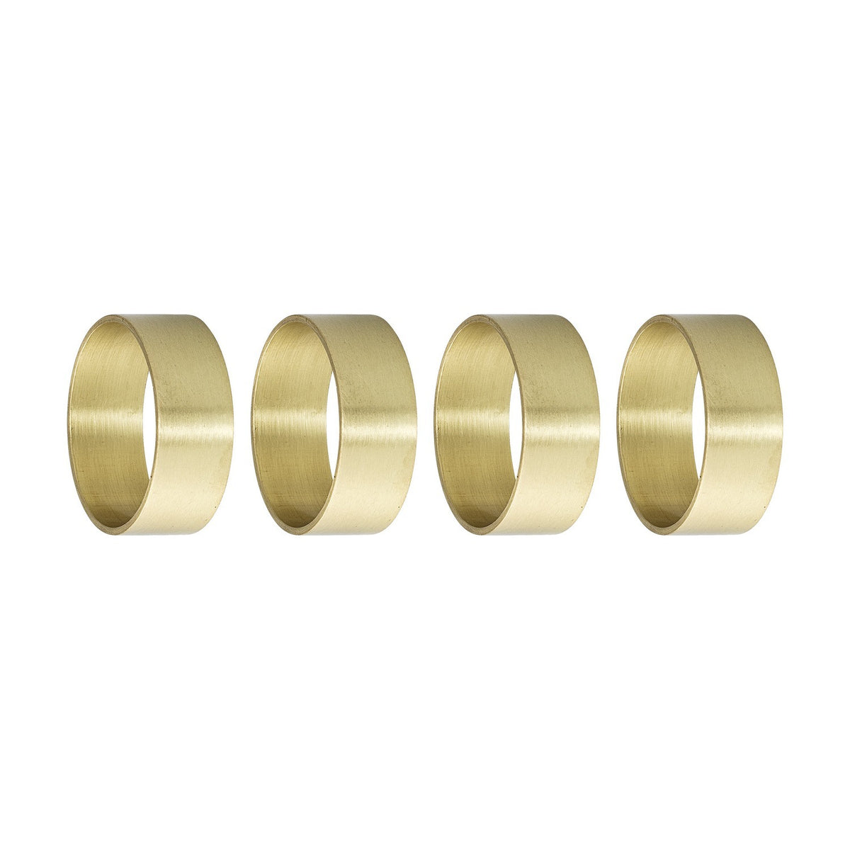 Laurie Round Brass Napkin Rings Pack of 4 - Gold
