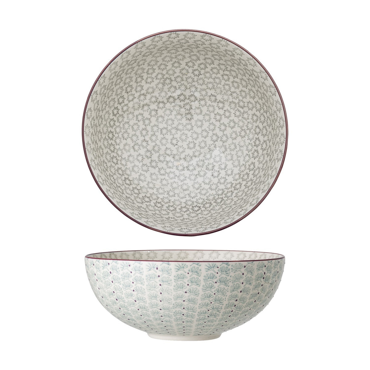 Maya Stoneware Bowl 28.5cm - Green
