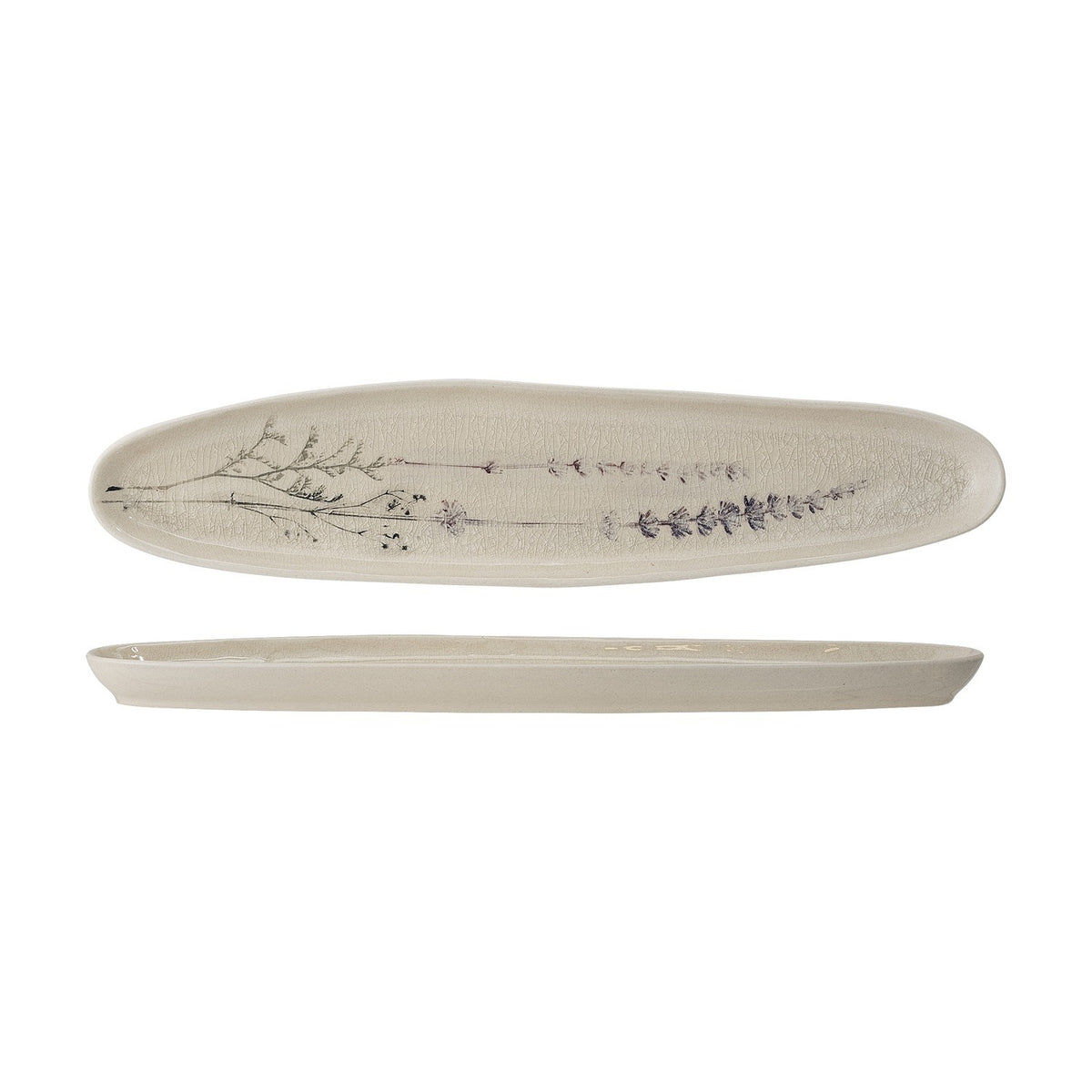 Bea Crackle Stoneware Platter 35.5x8cm - Cream