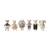 Animal friends Cotton & Linen Rag Dolls Set of 6 - Multi