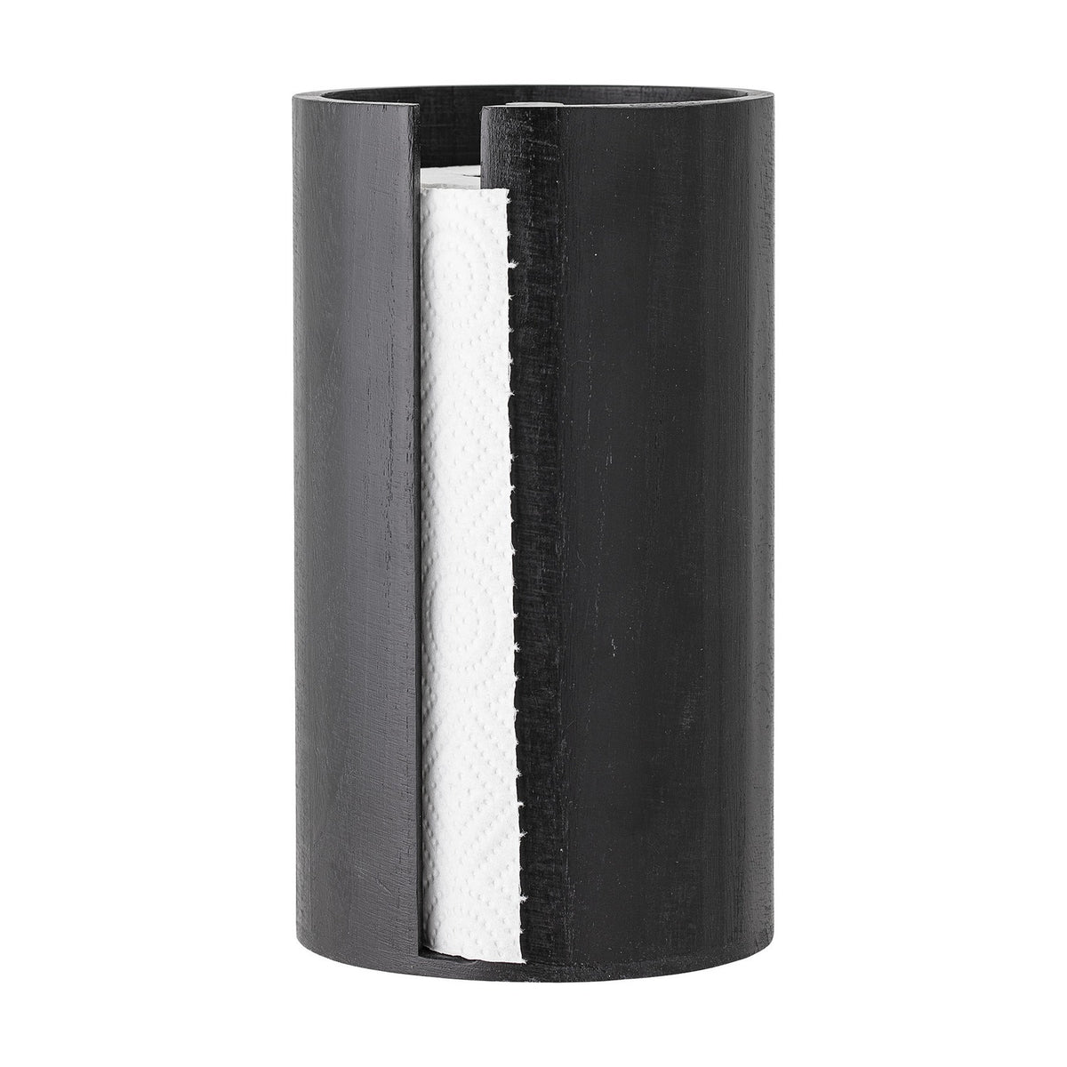 Celian Wooden Kitchen Roll Holder - Black