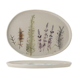 Bea Crackle Stoneware Platter 34.5x26cm - Cream