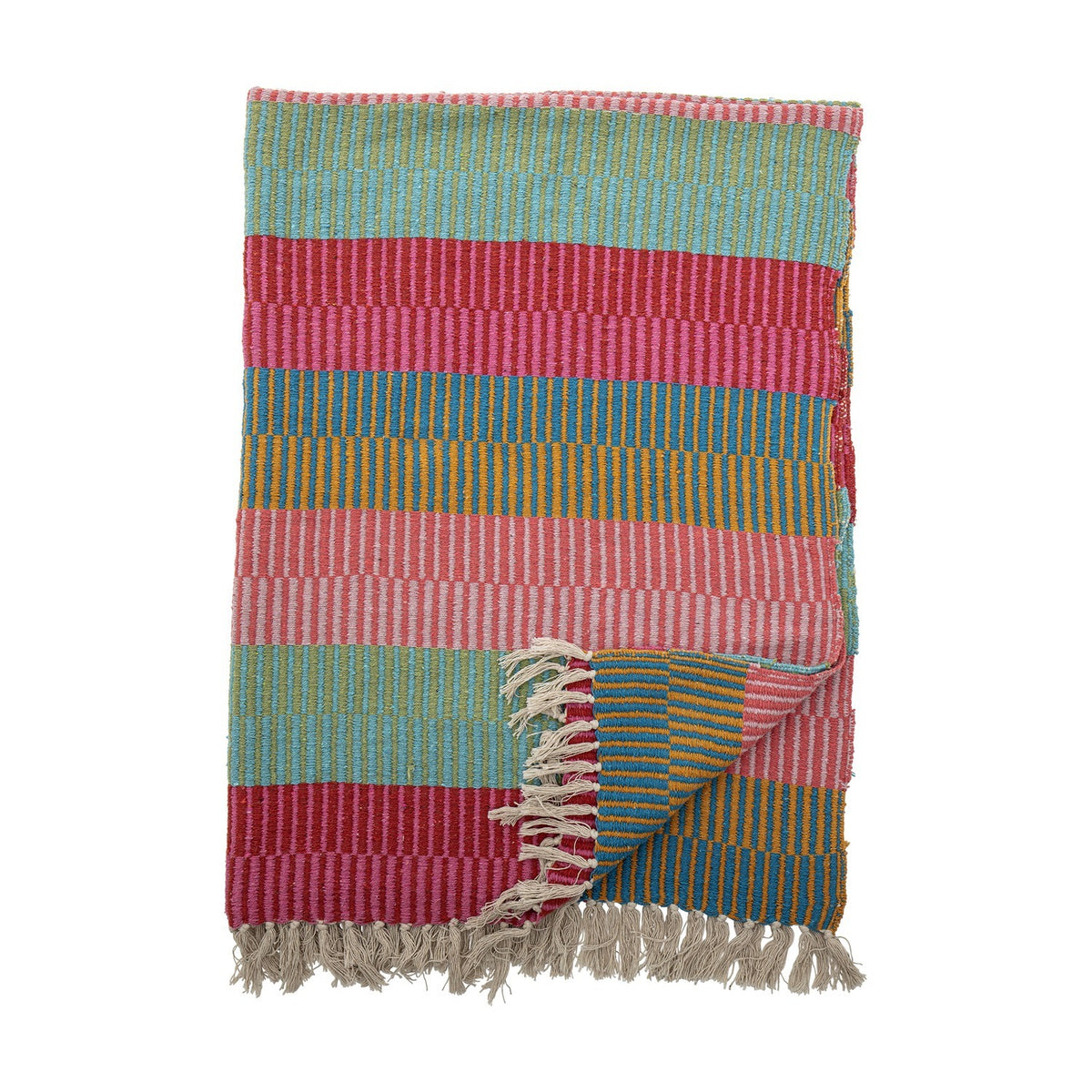 Isnel Pink Striped Throw - Multi