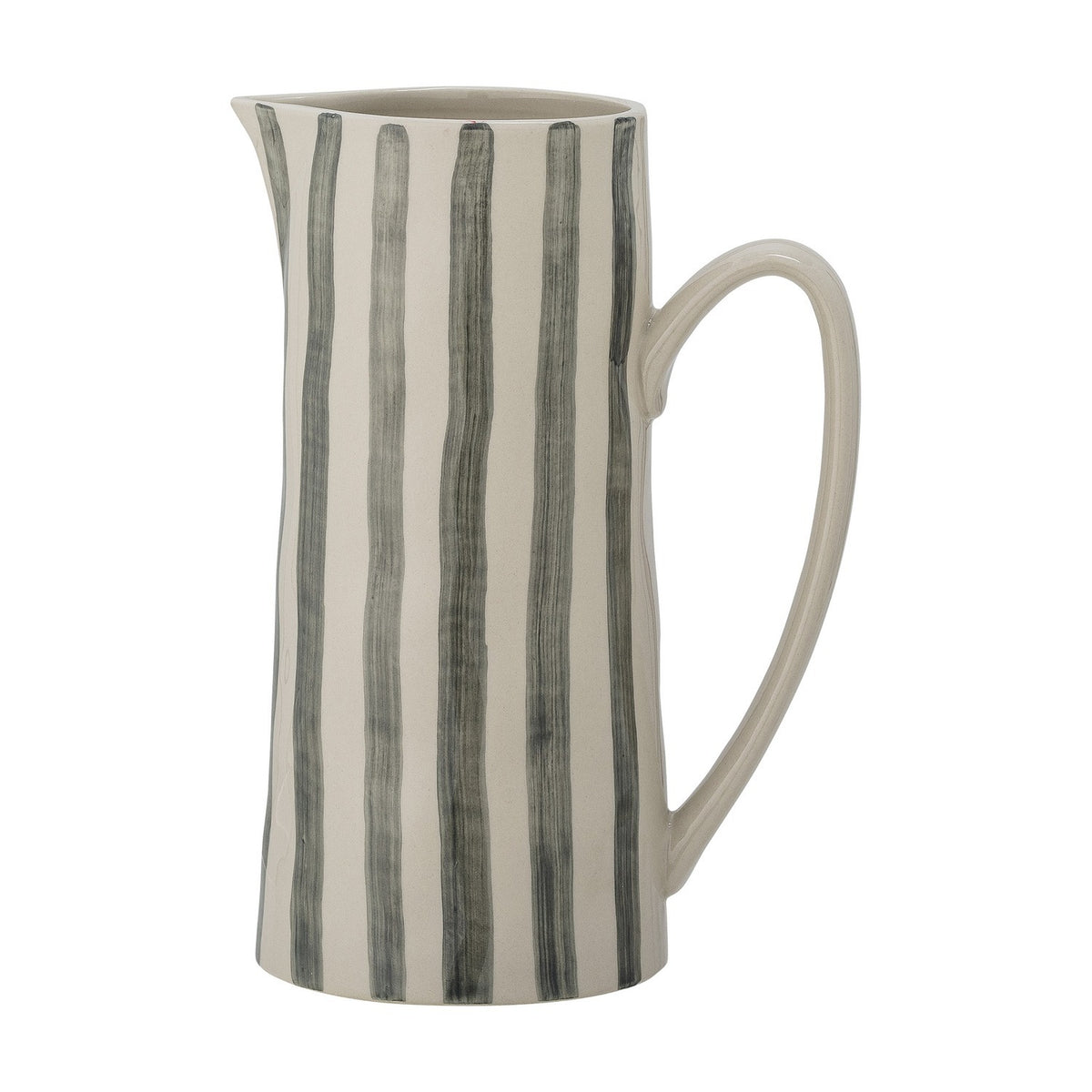 Begonia Striped Stoneware Jug 1300ml - Green