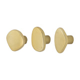 Ferri Aluminium Wall Hooks Set of 3 - Brass
