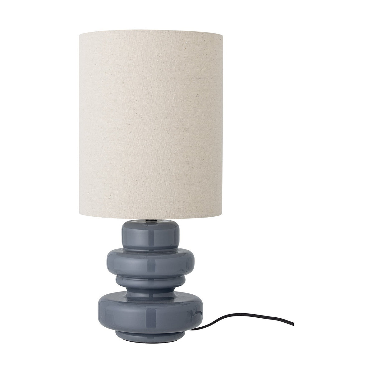 Fabiola Glass Table Lamp with Linen Shade - Blue