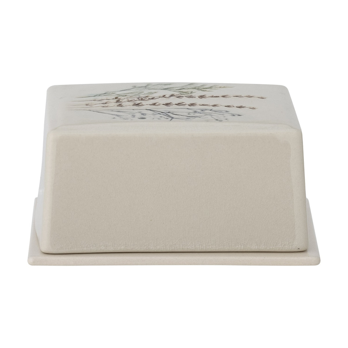 Bea Crackle Stoneware Butter Dish - Cream
