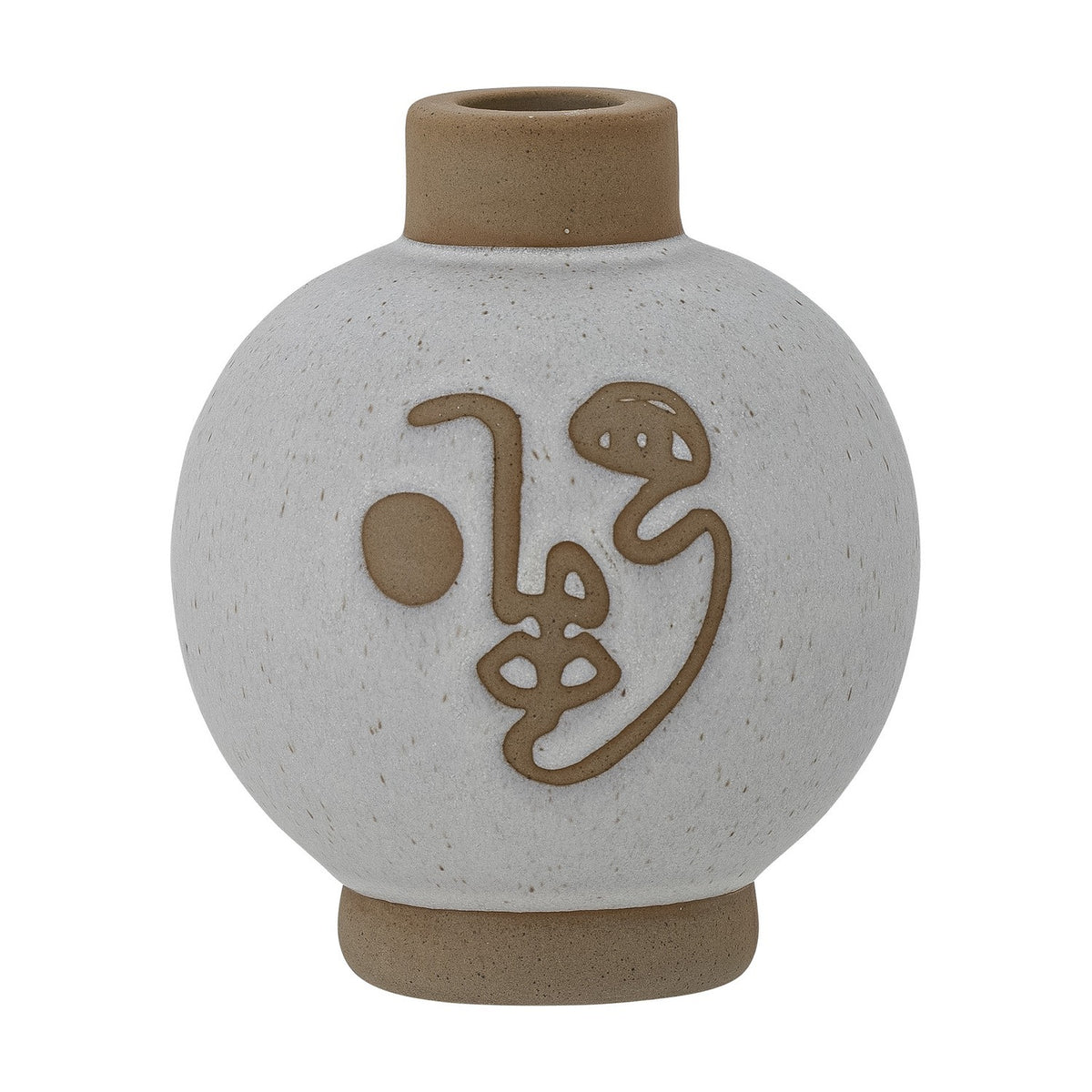Jilian Round Stoneware Candle Holder - White