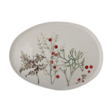 Hollie Stoneware Christmas Platter - Cream