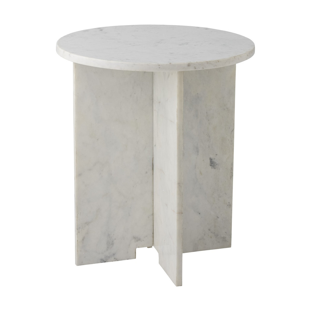 Jasmia Round Marble Side Table - White