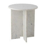 Jasmia Round Marble Side Table - White
