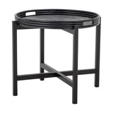 Milli Round Rattan Tray Table - Black