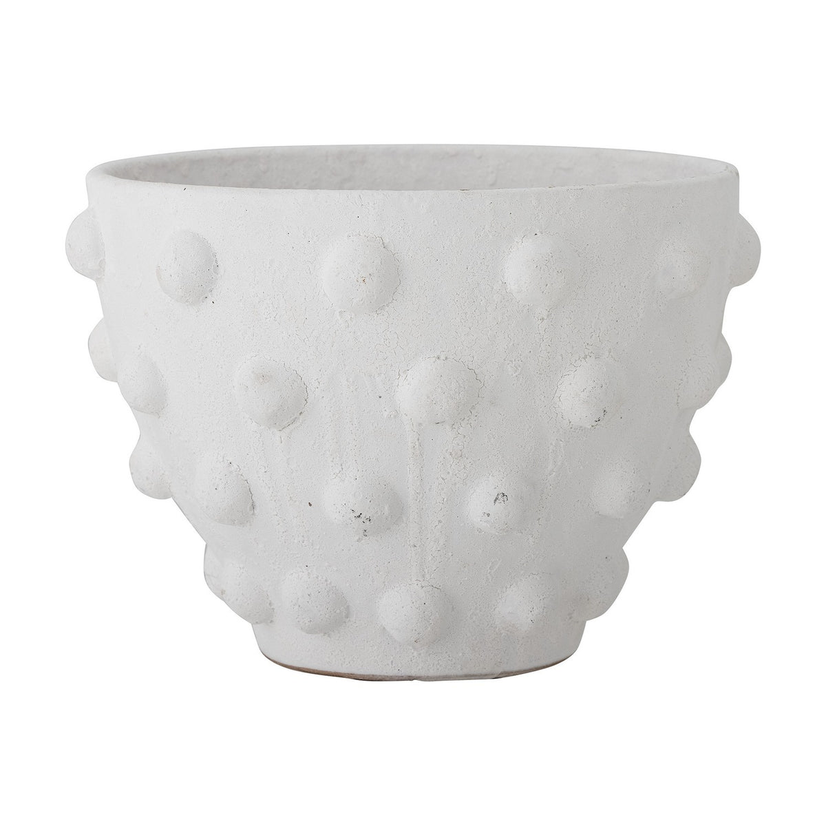Rokiya Dotted Terracotta Plant Pot - White