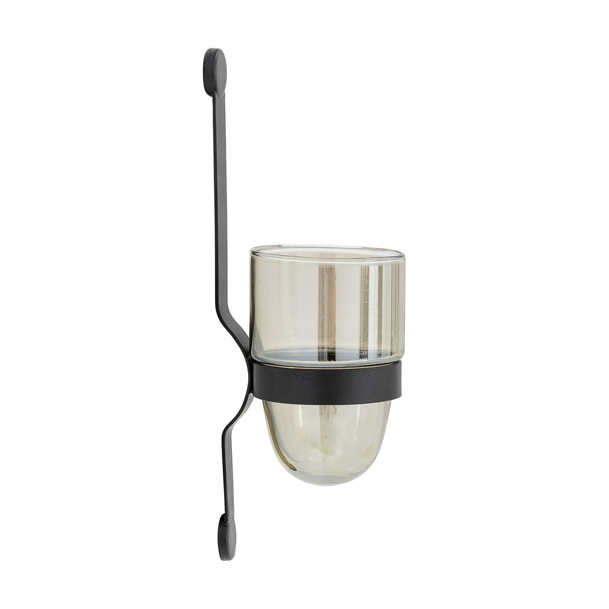 Jasmina Glass Outdoor Wall Tealight Holder - Black