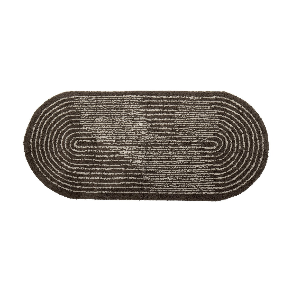 Zhina Oval Cotton Rug 160x70cm - Brown