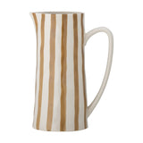 Begonia Striped Stoneware Jug 1300ml - Brown