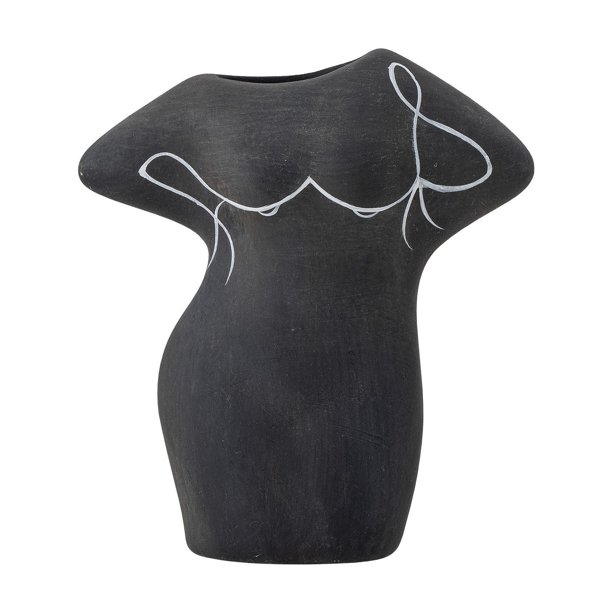 Lulu Terracotta Vase 16cm - Black