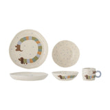 Charlie Dotted Stoneware Kids Dinner Set of 3 - Cream